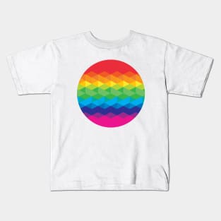 Rainbow Geometric Diamond Shapes Abstract Pattern Design Kids T-Shirt